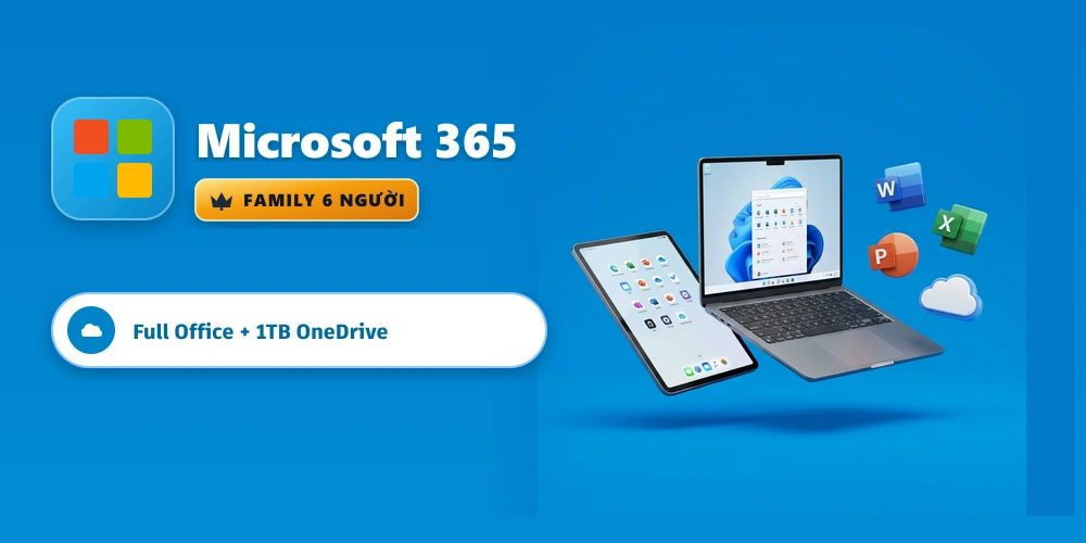 Microsoft 365 Family - Full Office & 1TB OneDrive