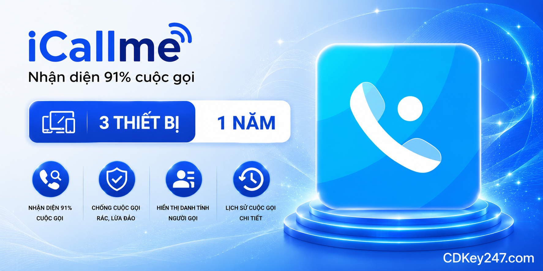 So sánh gói cá nhân iCallme Premium 1 năm 1 thiết bị và gói gia đình 3 thiết bị