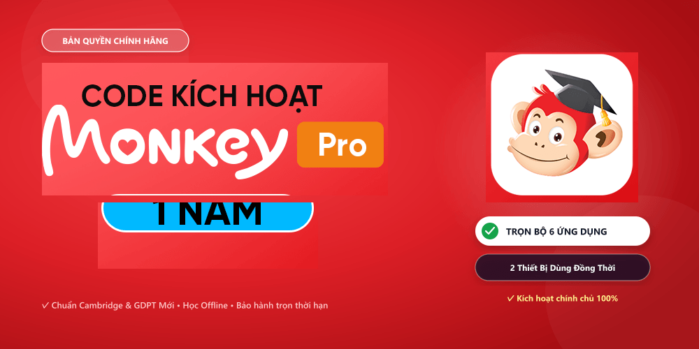 Tài Khoản Monkey Pro 1 Năm – Code Kích Hoạt Chính Hãng