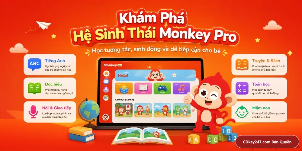 Khám phá hệ sinh thái giáo dục toàn diện của Monkey Pro bản quyền